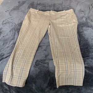Brown plaid dress pants
